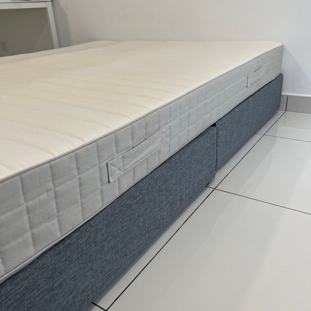IKEA Hafslo Queen Mattress & Bed Base, Furniture & Home Living