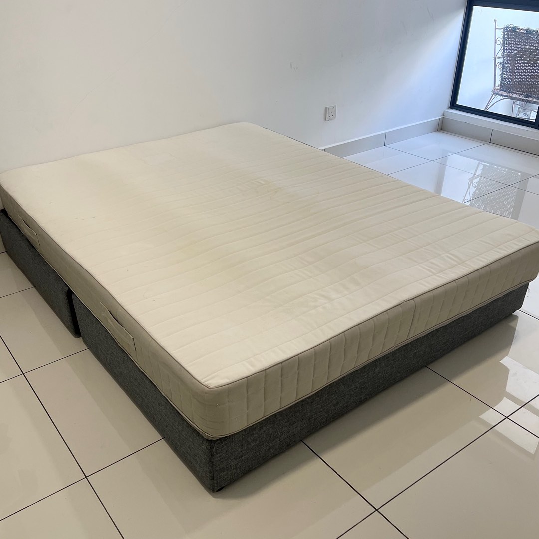 IKEA Hafslo Queen Mattress & Bed Base, Furniture & Home Living