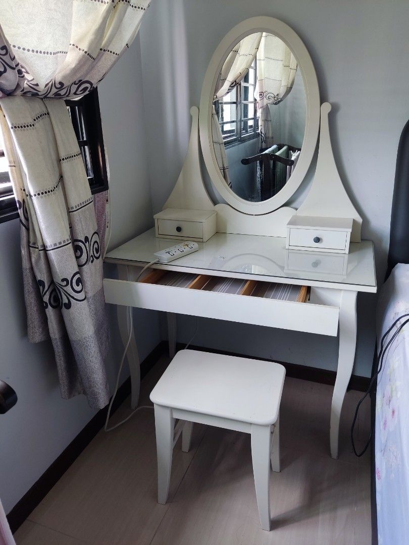 IKEA Hemnes Dressing Table With Mirror, Furniture & Home Living