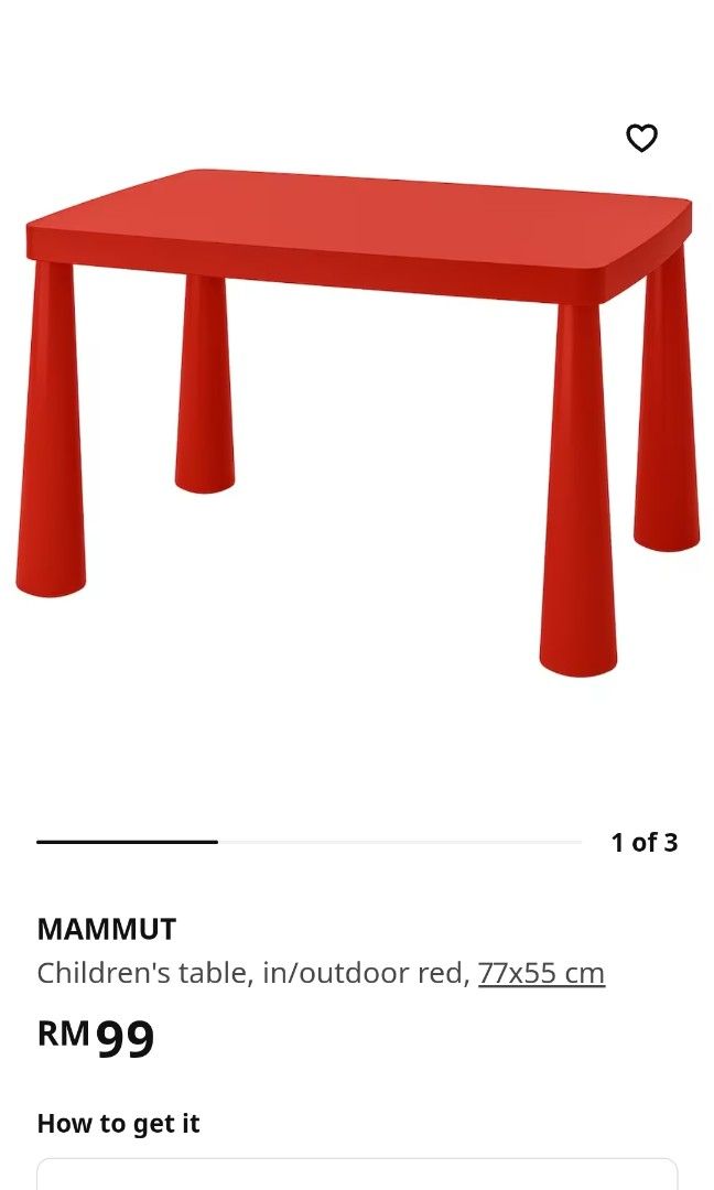 IKEA Mammut table + chair, Furniture & Home Living, Furniture, Tables