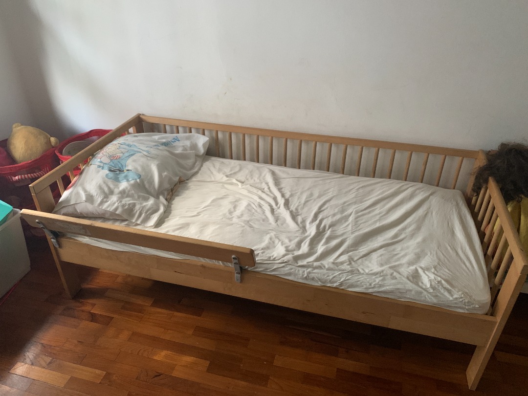 Ikea Toddler Bed with Guard rail, Babies & Kids, Baby Nursery & Kids