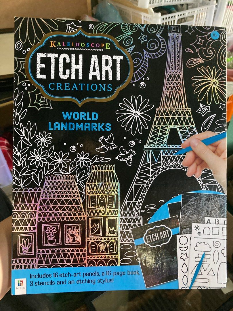 Kaleidoscope Etch Art Creations Hand Lettering Activity Book for Kids