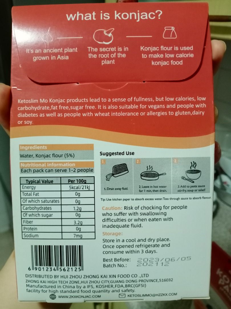 KetoSlim Mo Konjac Spaghetti / Udon Diet Keto Friendly Meal Replacement Noodles, Food & Drinks