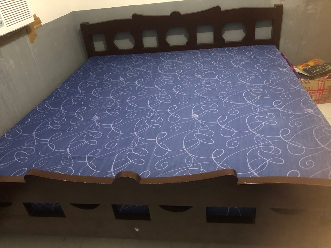 King Size Bed Frame with Uratex Foam, Furniture & Home Living