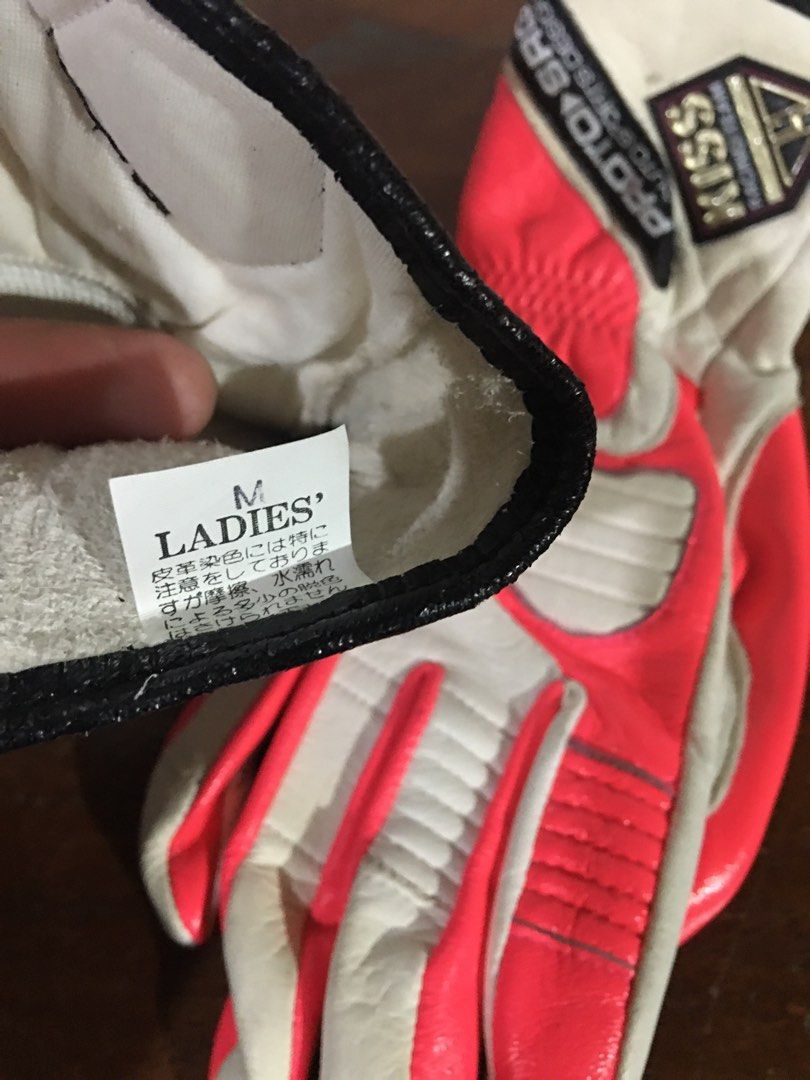 Kiss Racing Team Leather Gloves (Ladies), Motorbikes, Motorbike Parts & Accessories, Helmets and