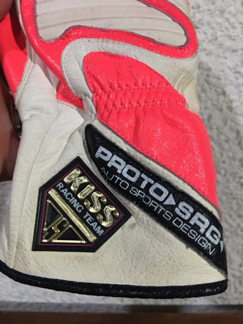 Kiss Racing Team Leather Gloves (Ladies), Motorbikes, Motorbike Parts & Accessories, Helmets and