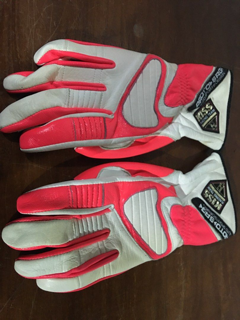 Kiss Racing Team Leather Gloves (Ladies), Motorbikes, Motorbike Parts & Accessories, Helmets and