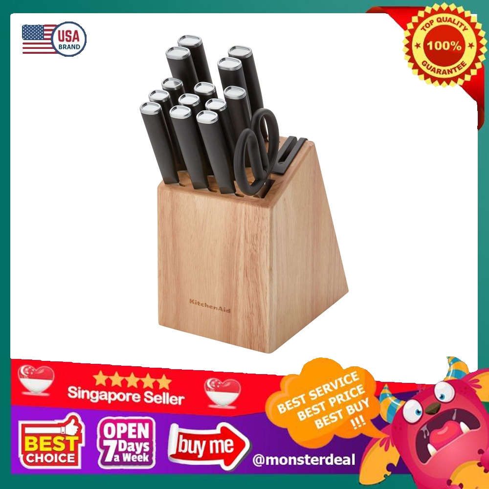 KitchenAid Classic 15Piece Block Set with Builtin Knife Sharpener