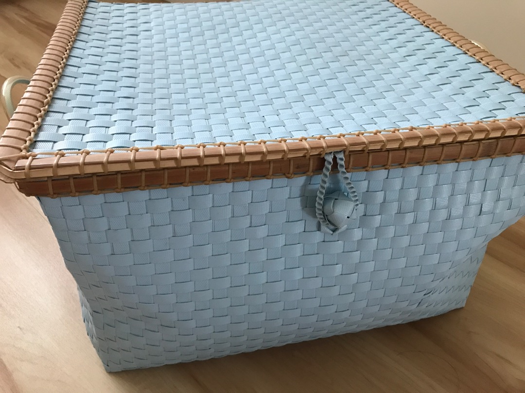Light blue storage basket, Furniture & Home Living, Home Improvement