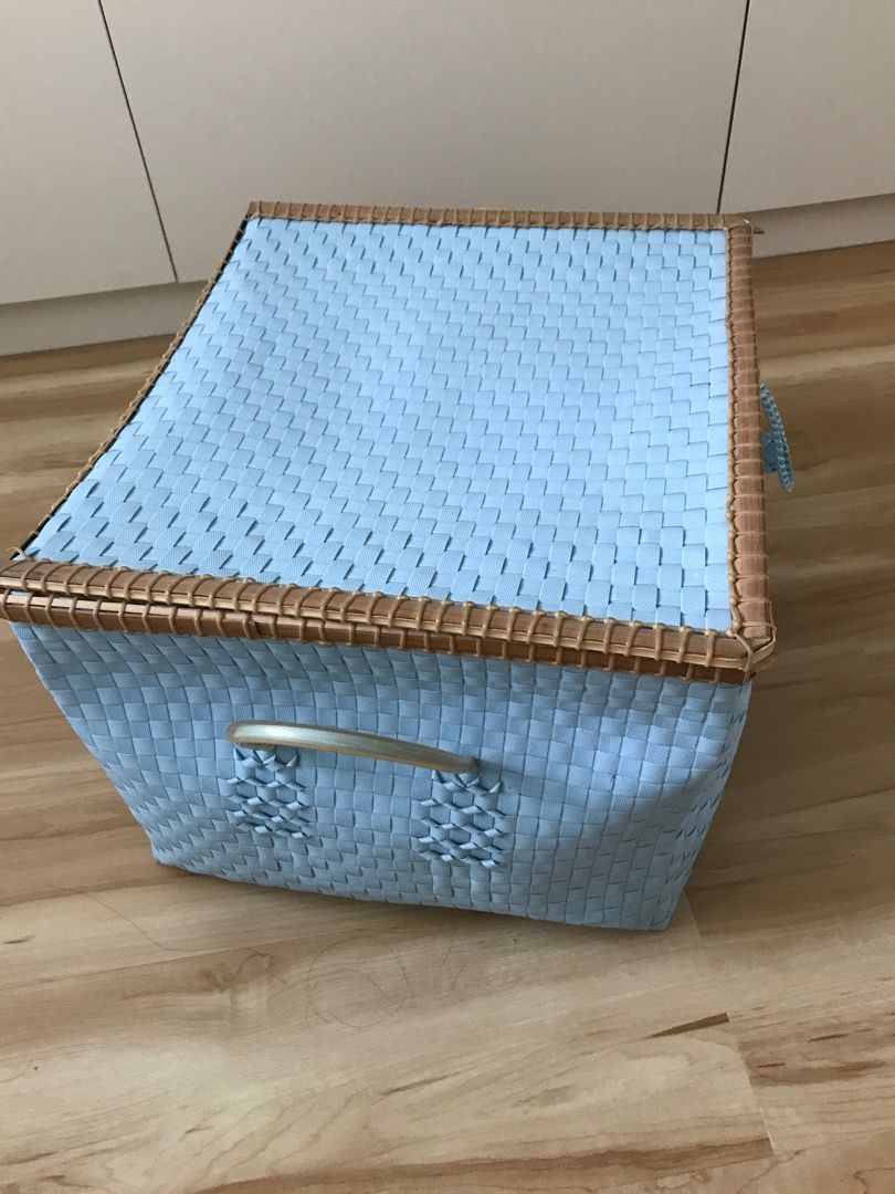 Light blue storage basket, Furniture & Home Living, Home Improvement