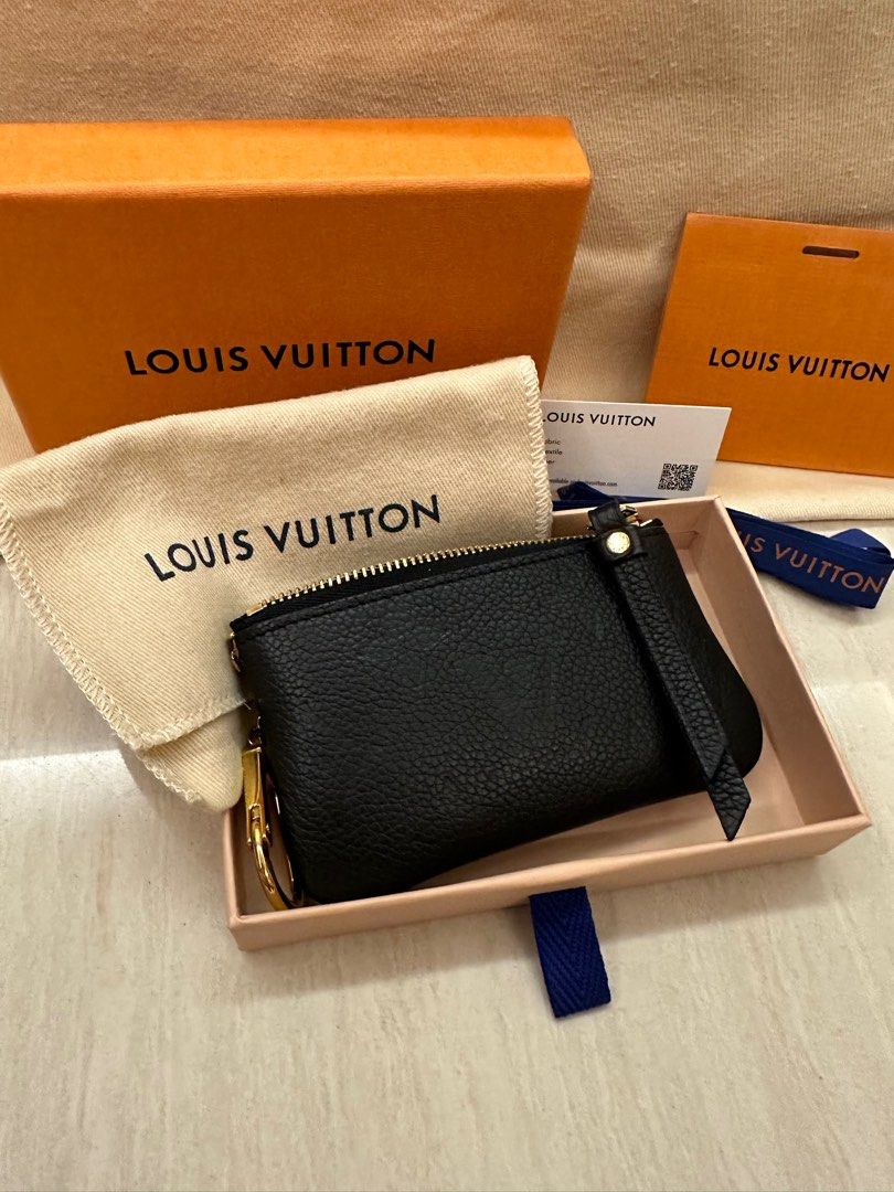 Louis Vuitton Key Pouch Monogram Empreinte Leather Black