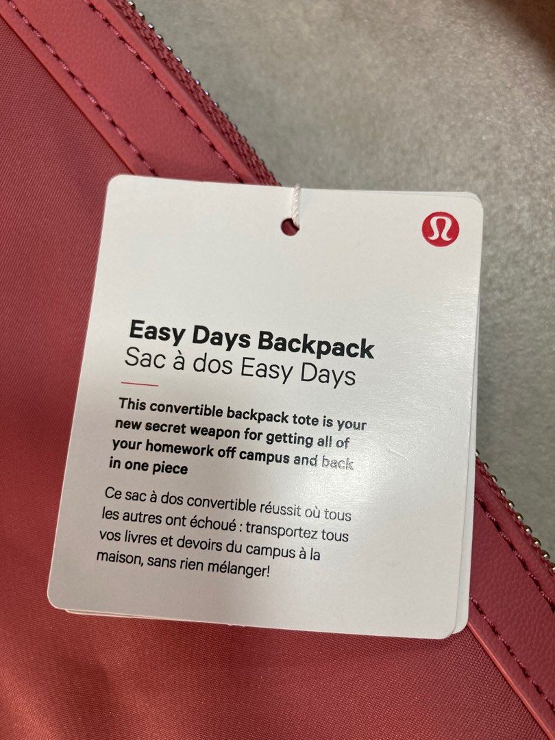 Lululemon Easy Days Backpack, 女裝, 手袋及銀包, 背囊 Carousell