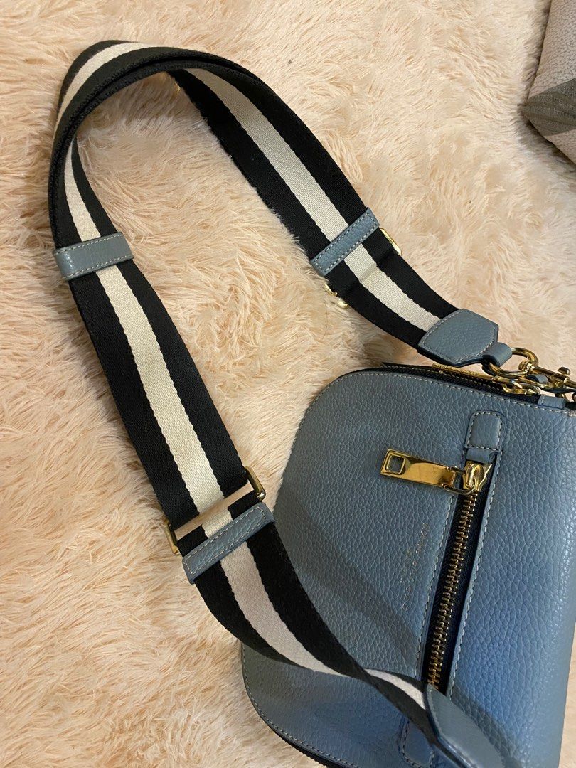 MARC JACOBS Gotham City Dolphin Blue Leather Saddle Bag