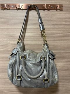 Miu Miu Vitello Lux Small Bow Satchel Hand Bag W Strap-Good Condition  &Authentic