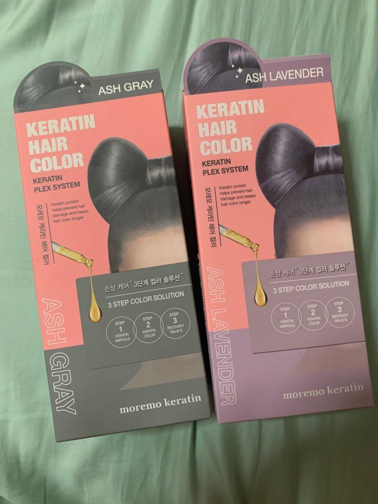 Moremo Keratin Hair Color (Ash Grey + Ash Lavender), Beauty & Personal