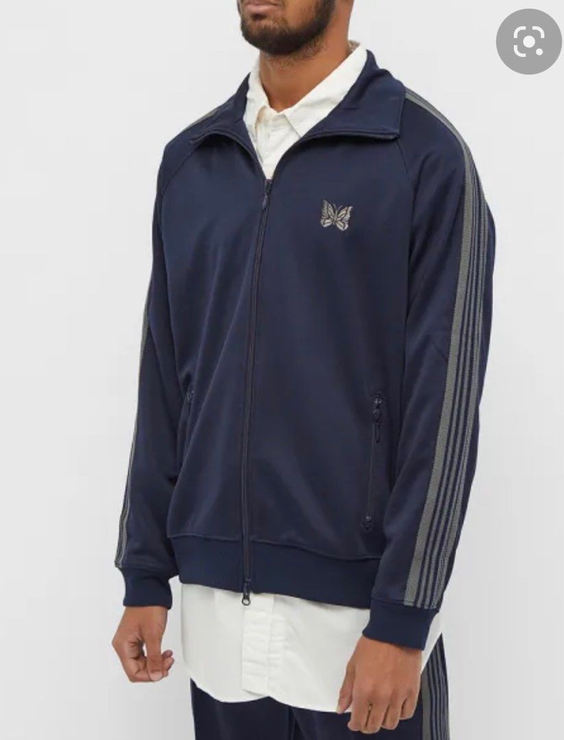 全新needles track jacket Sz xL NEW NAVY, 男裝, 外套及戶外衣服