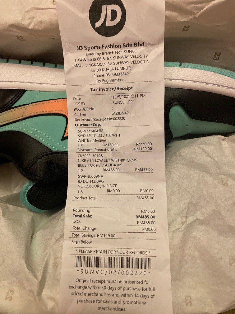 NIKE AIR JORDAN LOW TROPICAL TWIST ORIGINAL WITH RECEIPT, Men's Fashion, Footwear, Sneakers on