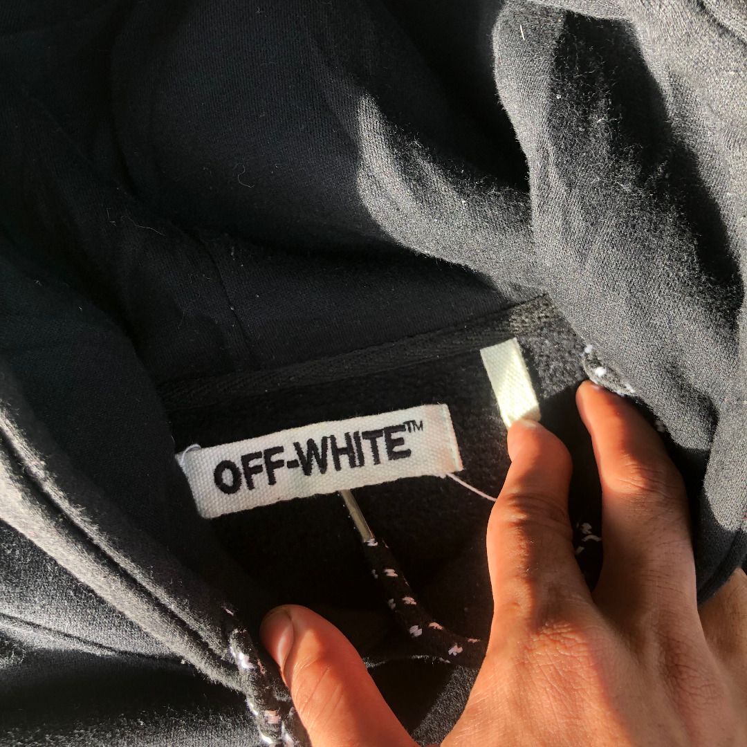Off white tag on hoodie hot sale