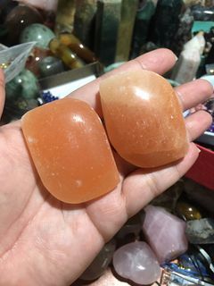 Orange Selenite Natural Crystal Palm size per piece