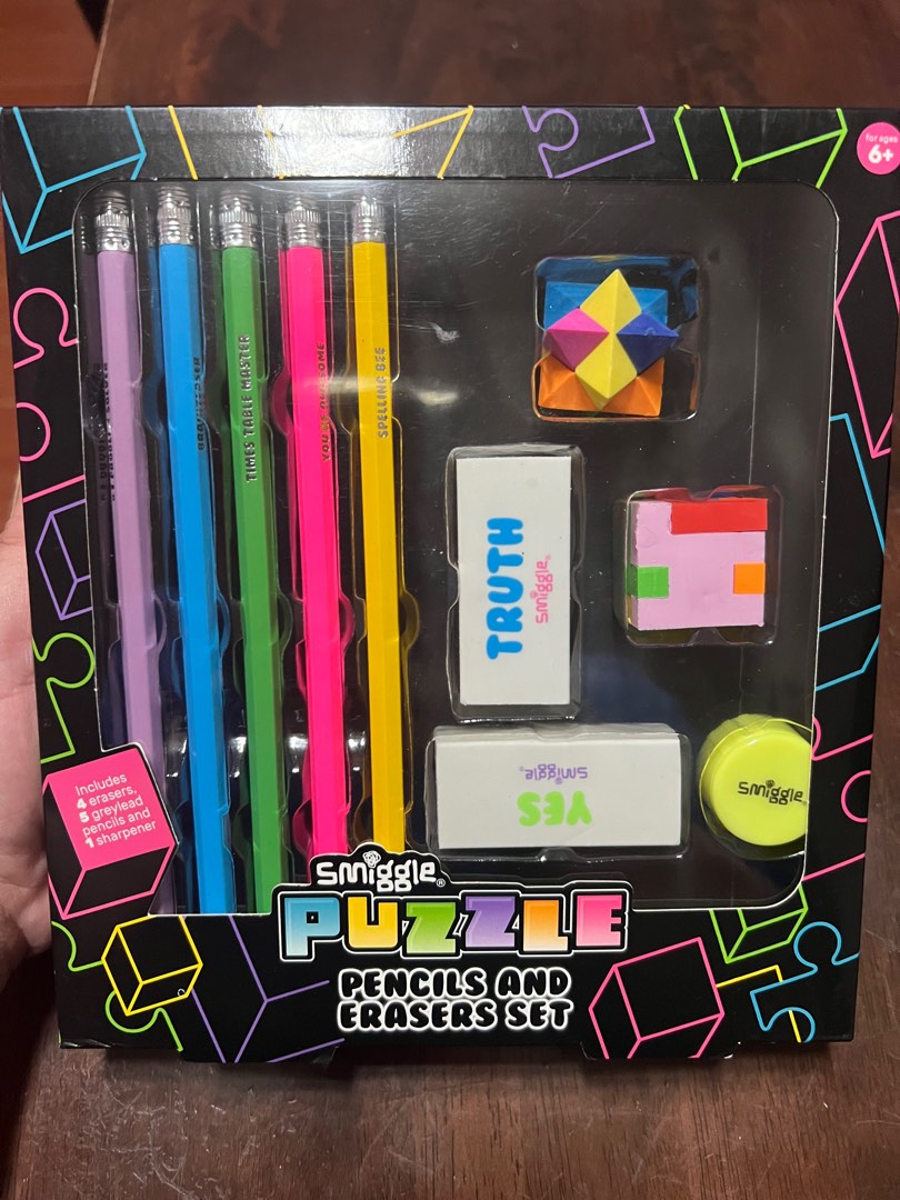 Original smiggle Puzzle Pencil Set, Hobbies & Toys, Stationary & Craft