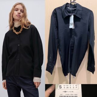 Original Zara Fitted Cupro Top