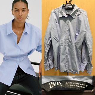 Original Zara Fitted Poplin Top