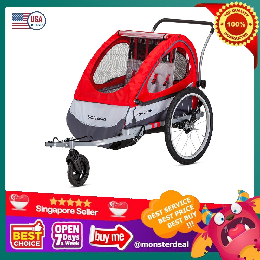 Pacific Cycle Schwinn Trailblazer Double Bicycle Trailer, Sports