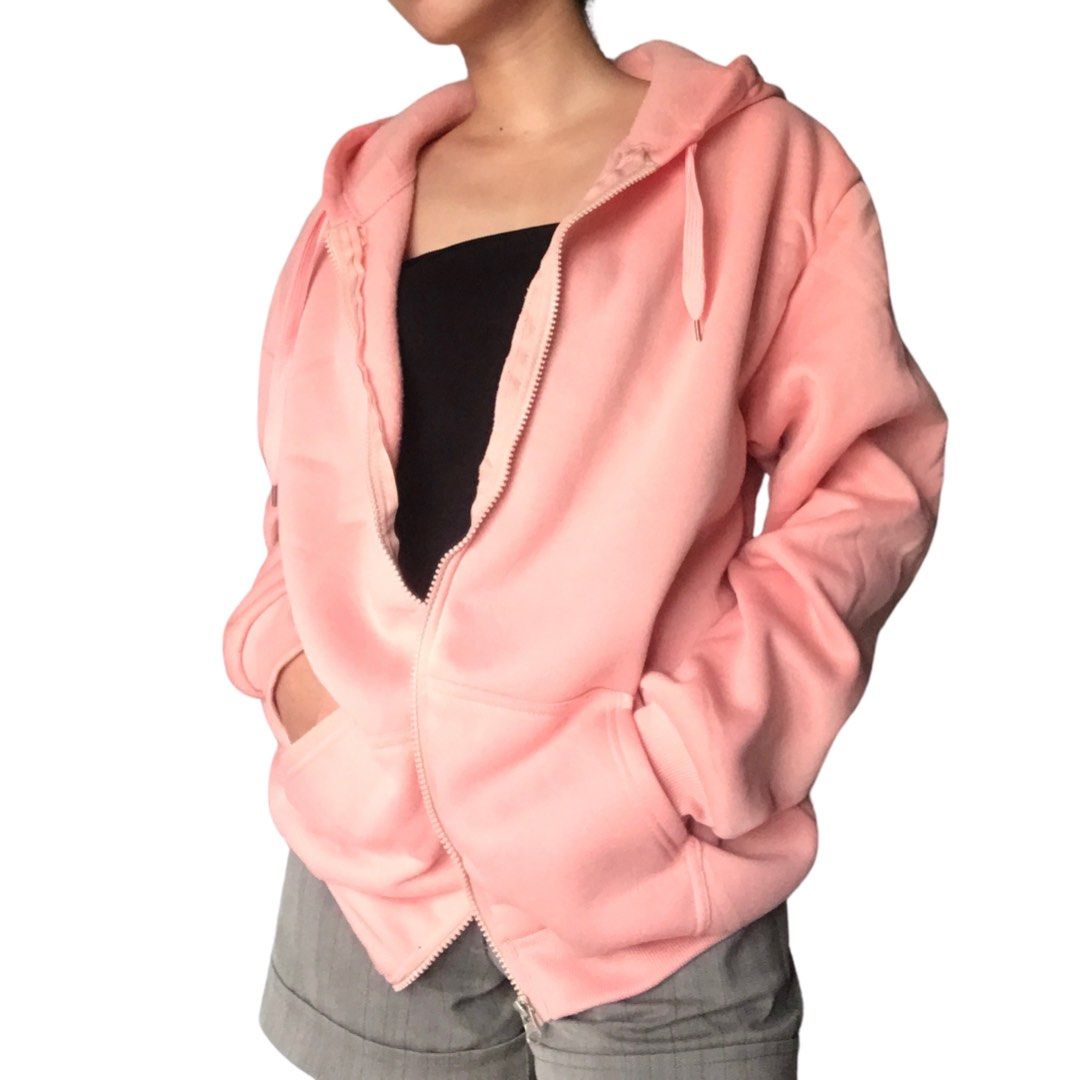 Pink Hoodie Jacket, Women's Fashion, Coats, Jackets and Outerwear on
