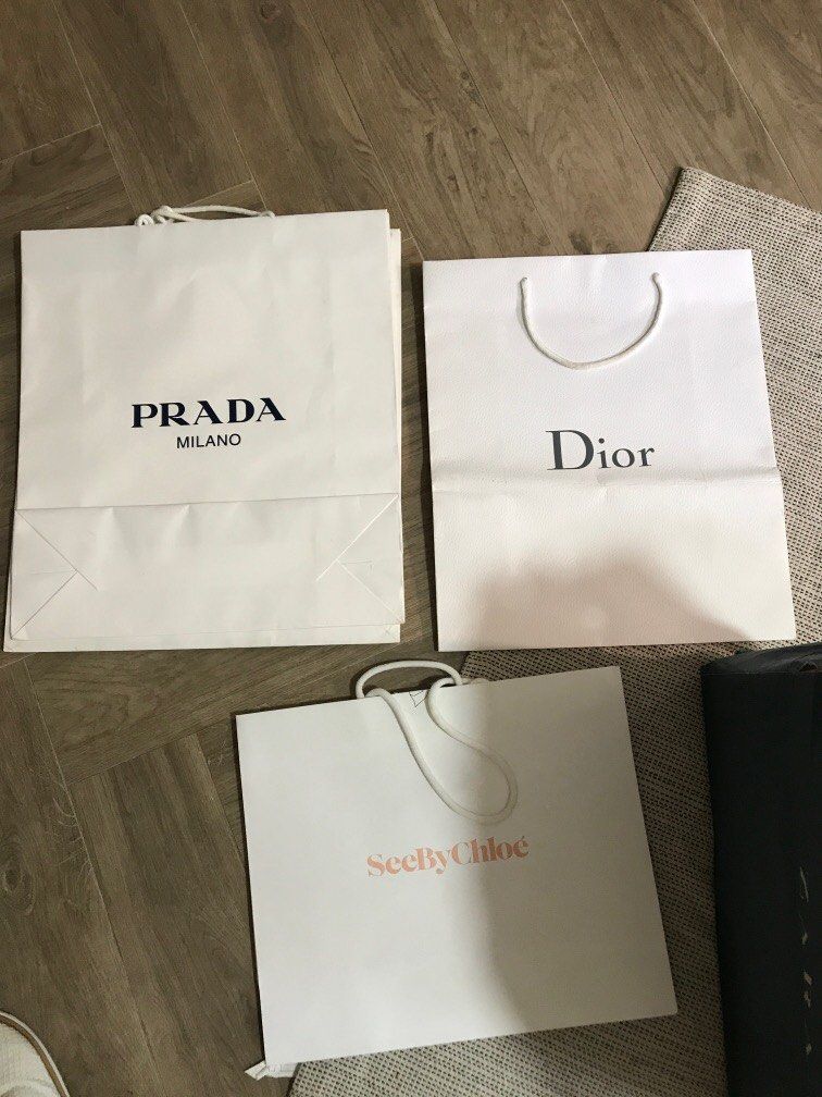 Prada Chloe Dior paper bag