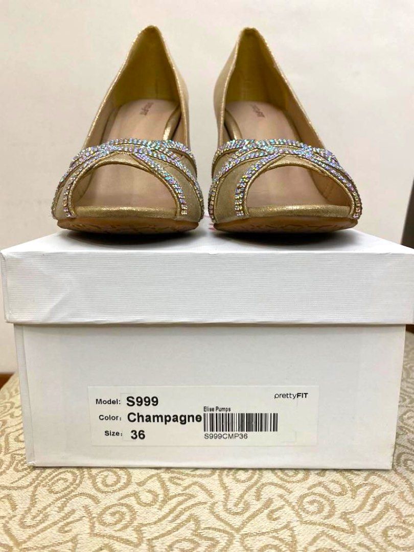 Pretty Fit Champagne Gold High Heels Women s Fashion Footwear