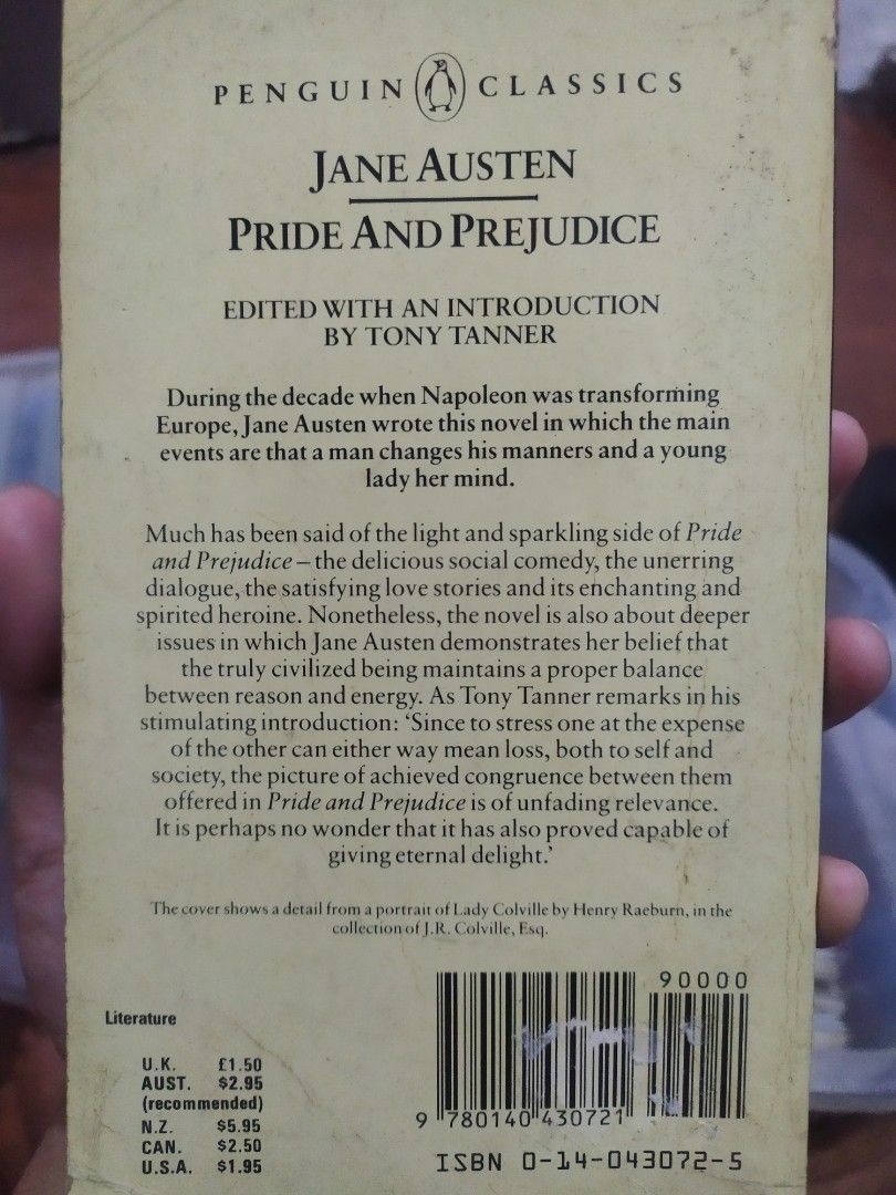Pride and Prejudice - Jane Austen (Category: Storybooks) located in Quezon City. Submitted by jpl200 (Listing ID 1198099875, Image 2). Description: MOP: GCash/Unionbank/BDO Shipping: Lalamove/J&T (fee shouldered by buyer).