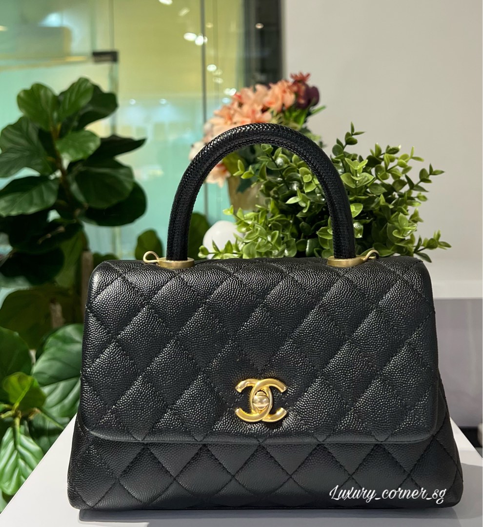Rare! CHANEL COCO HANDLE SMALL/MINI REAL LIZARD SKIN, Luxury, Bags & Wallets  on Carousell