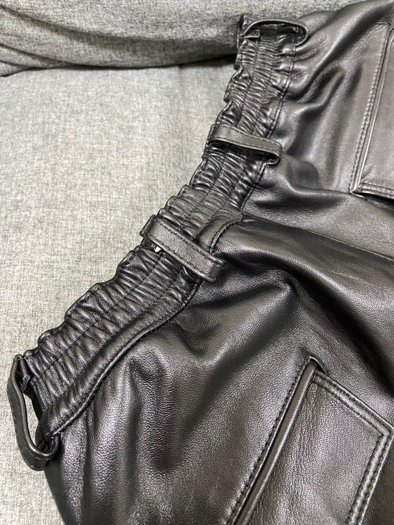 leather cargo half pants real leather 本革