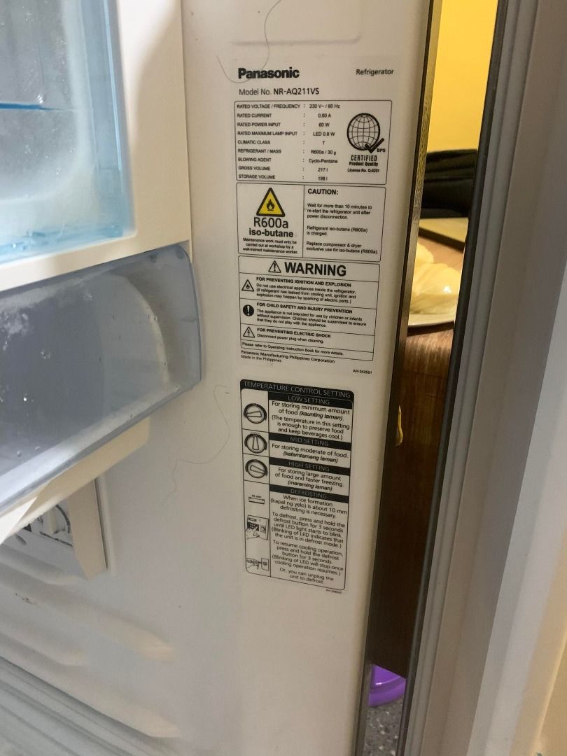 Panasonic Refrigerator inverter, TV & Home Appliances, Kitchen