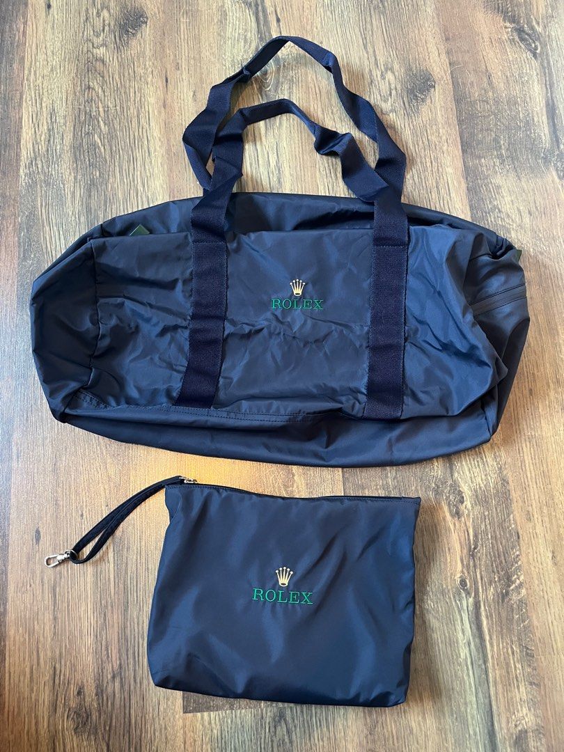 Rolex Navy Duffle Bag with case Men s Fashion Bags Backpacks
