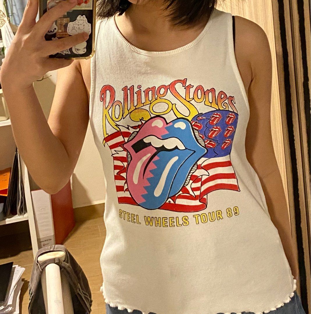 sleeveless rolling stones t shirt