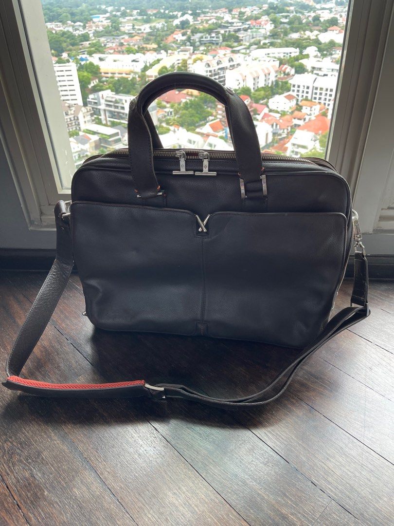 Samsonite vintage brown full leather briefcase laptop bag, Men's