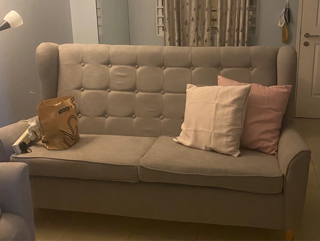 RUSH SALE ! Gray Tufted Sofa from SM Department store, Furniture & Home Living, Furniture, Sofas
