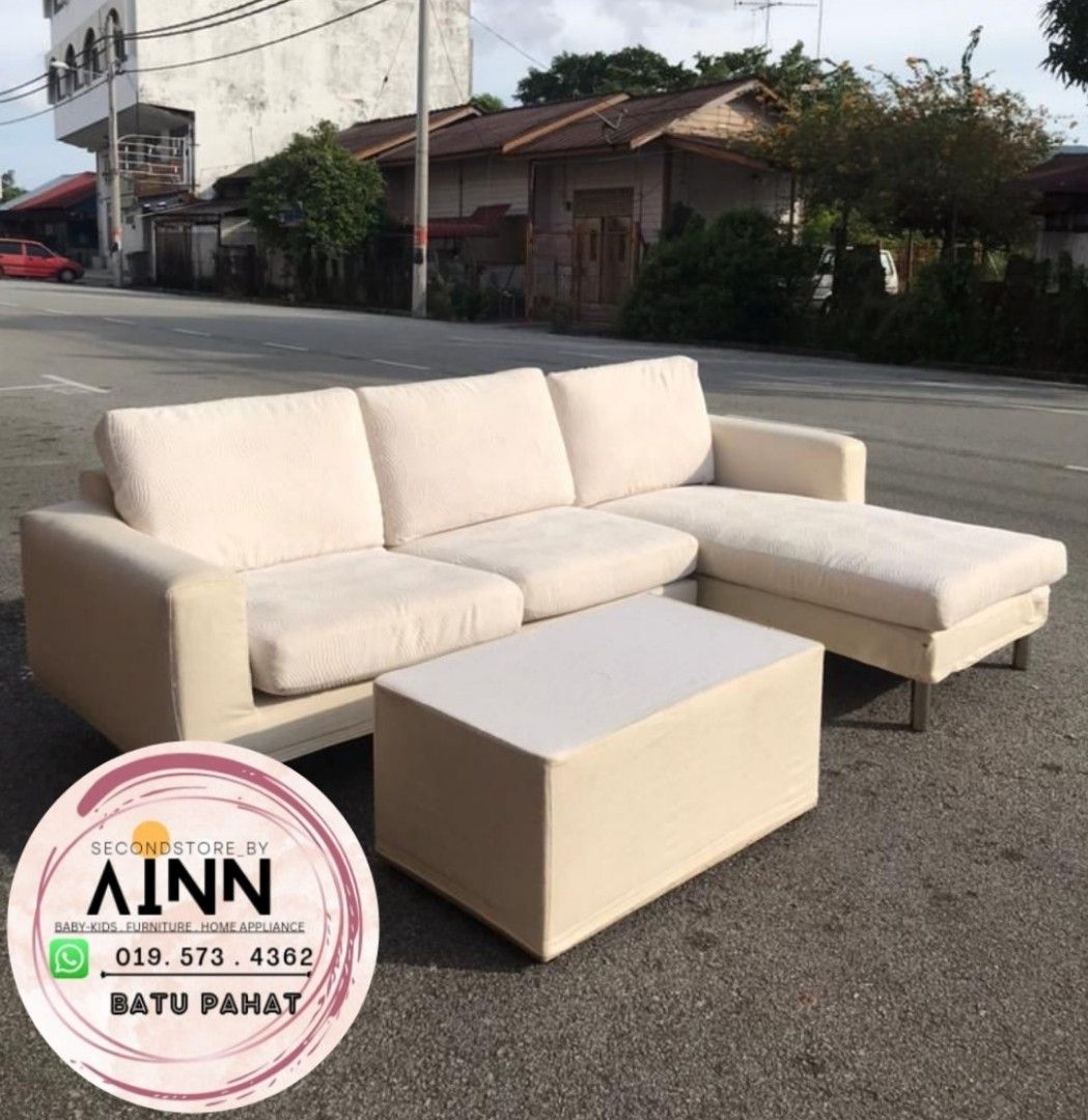 SOFA L SHAPE TERPAKAI SIAP CUCI, Furniture & Home Living, Furniture