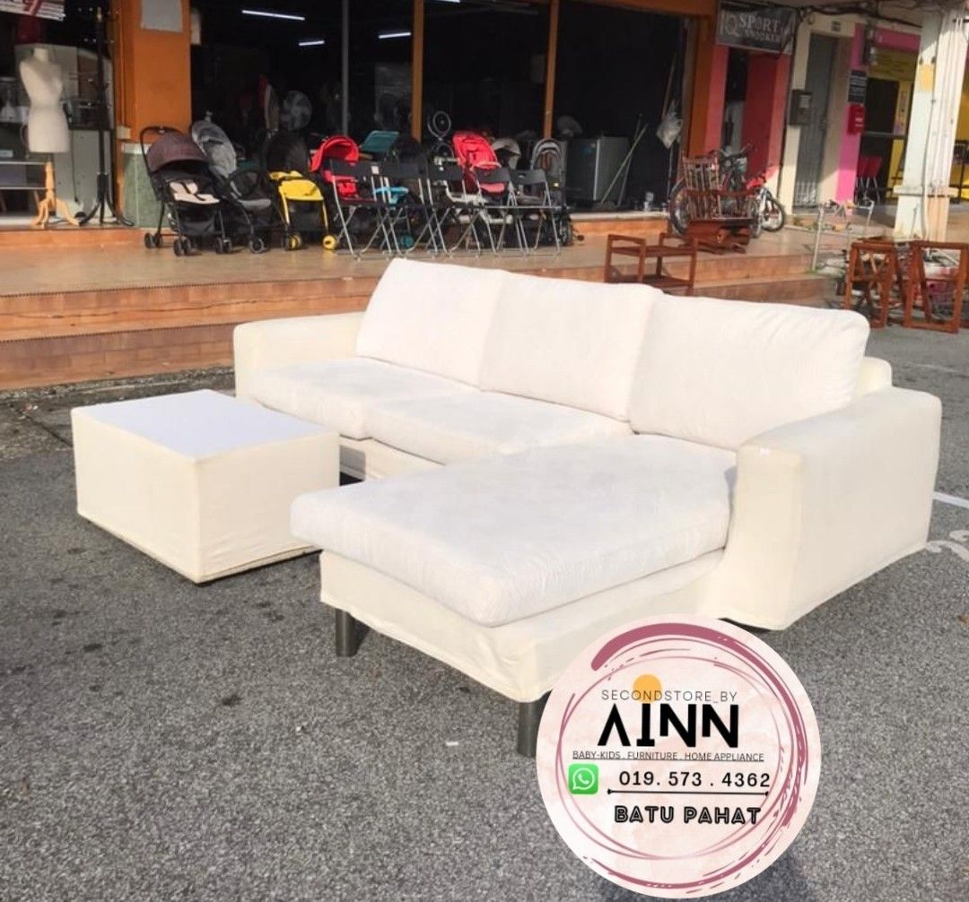 SOFA L SHAPE TERPAKAI SIAP CUCI, Furniture & Home Living, Furniture