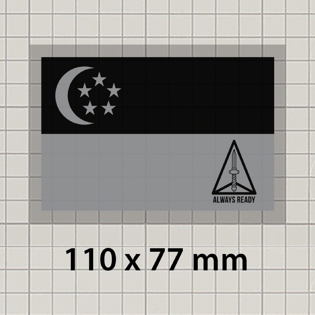 Static Cling Car Decals Tactical Tentera Singapura / Singapore Flag