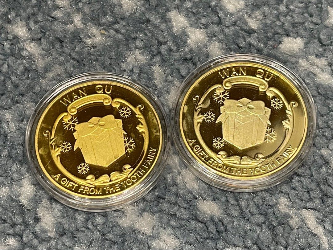 Tooth Fairy Golden Coins / 牙仙子金幣/ 兒童換牙紀念幣, 興趣及遊戲, 玩具& 遊戲類- Carousell