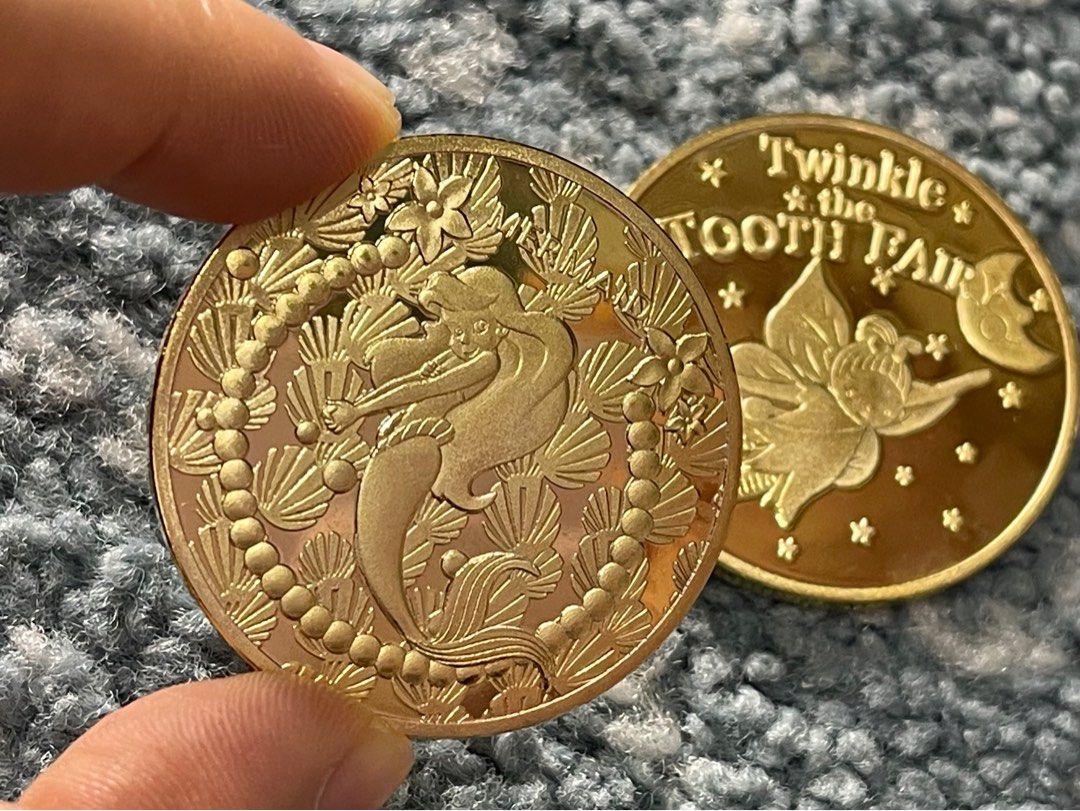 Tooth Fairy Princess Gold Coins / 迪士尼公主牙仙子金幣/ 兒童換牙紀念幣, 興趣及遊戲, 玩具& 遊戲類-  Carousell