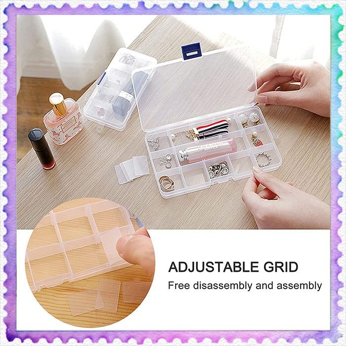 Transparent Component Adjustable Grids Jewelry Accessories Organizer ...