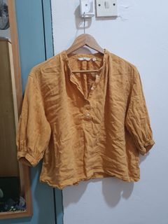 UNIQLO linen rayon blouse