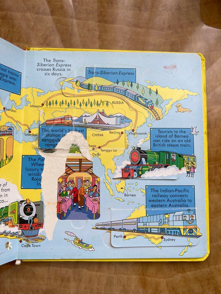 Time Train Book Usborne Look Inside Trains book, Buku & Alat Tulis, Buku Anak-Anak di ...