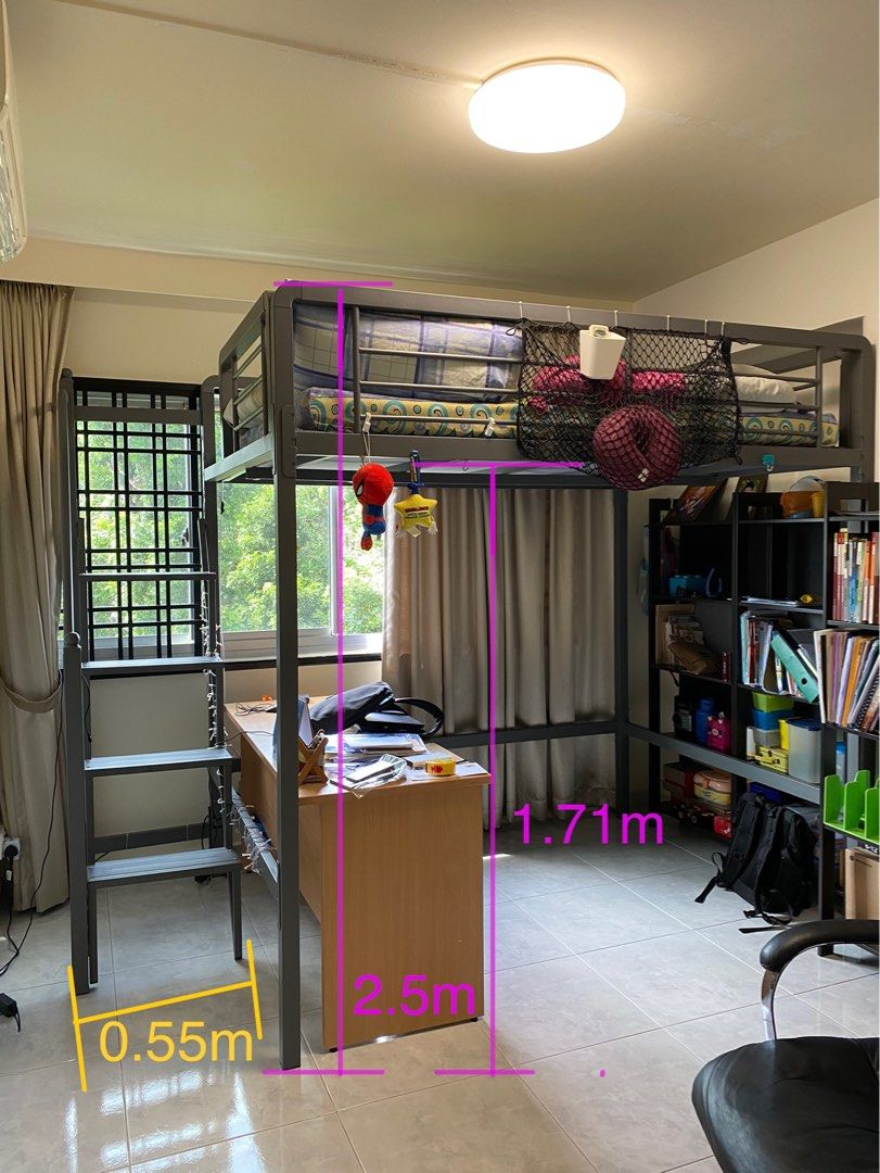 Used Metal Bunk Bed Screwless, Furniture & Home Living, Furniture