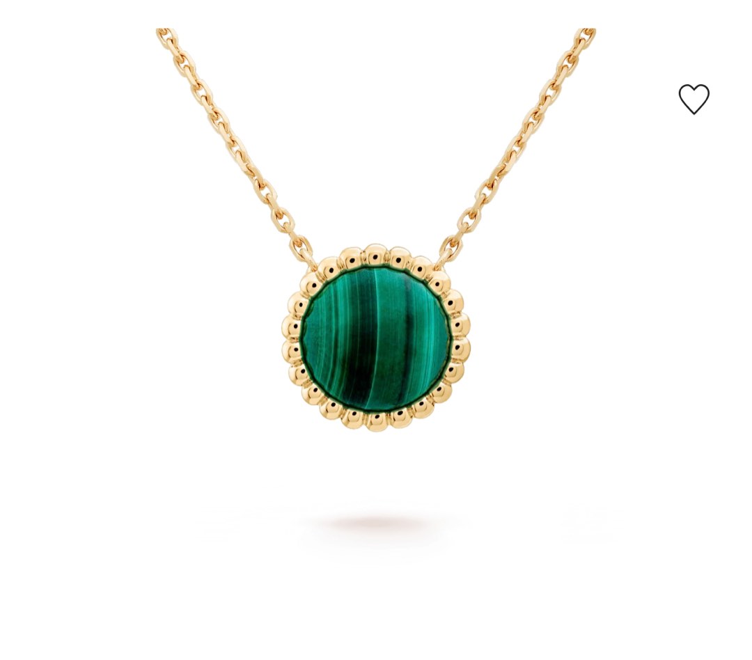 Gold malachite necklace on sale