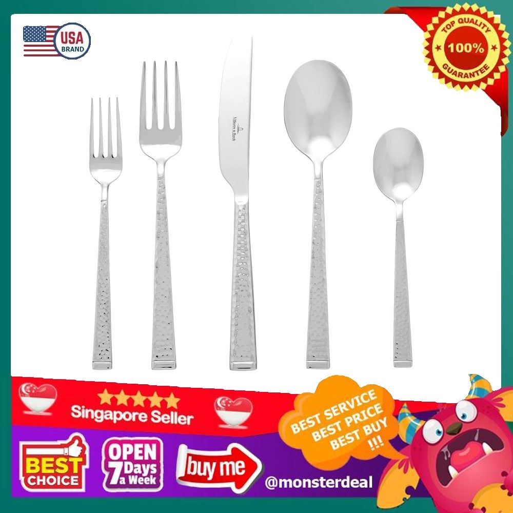 Villeroy & Boch Blacksmith Flatware Set, Silver, 60 Piece Service for