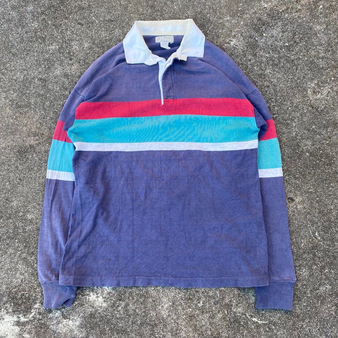 Vintage L.L. Bean Rugby Shirt, Men's Fashion, Tops & Sets, Tshirts